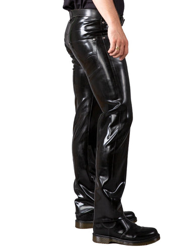 Mens Two Way Zip Latex Jeans - Honour Clothing