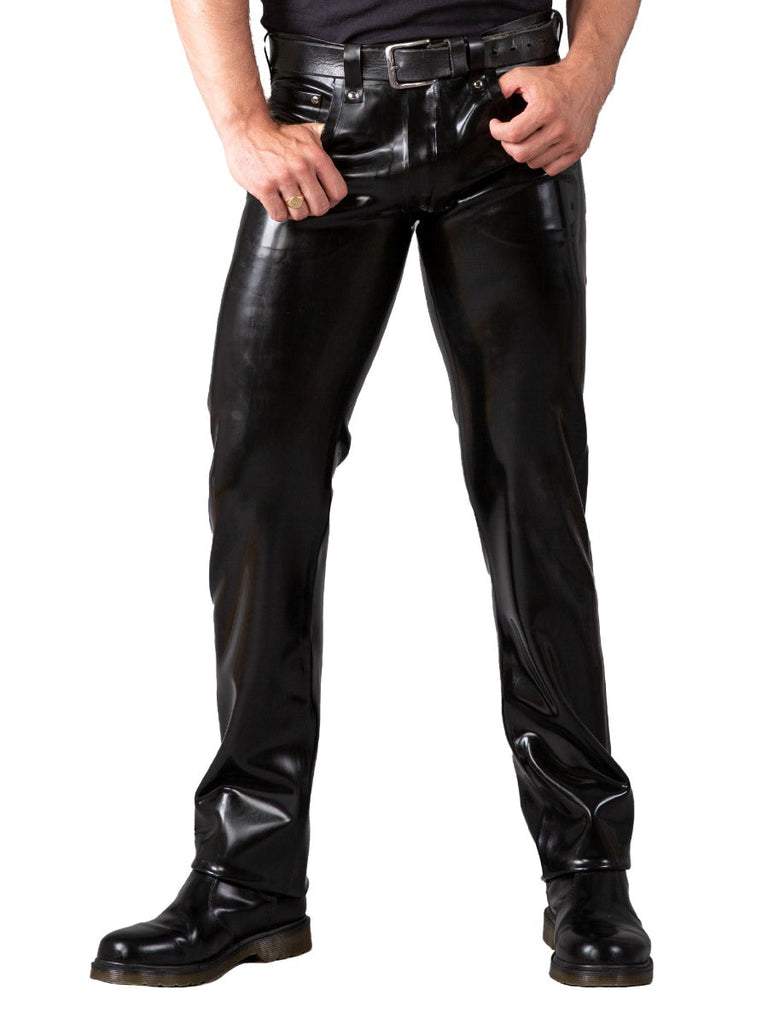 Mens Two Way Zip Latex Jeans - Honour Clothing