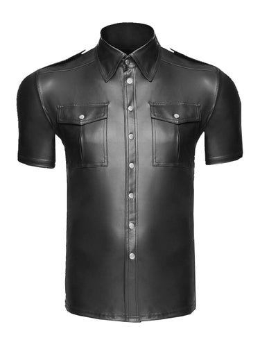 Mens Wetlook Front Pocket Shirt - Honour Clothing