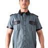 Metal Press Studs Leather Shirt - Honour Clothing