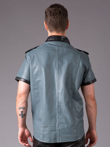 Metal Press Studs Leather Shirt - Honour Clothing