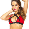 Neo Crossover Latex Bra in Red & Black - Honour Clothing