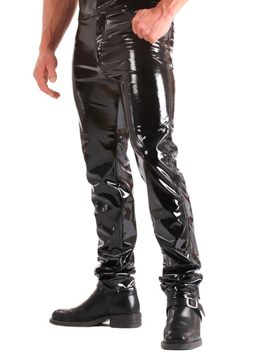 PVC Black Straight Cut Jeans - Honour Clothing