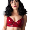 PVC Bordeaux Burgundy Bra With Black Trim - Honour Clothing