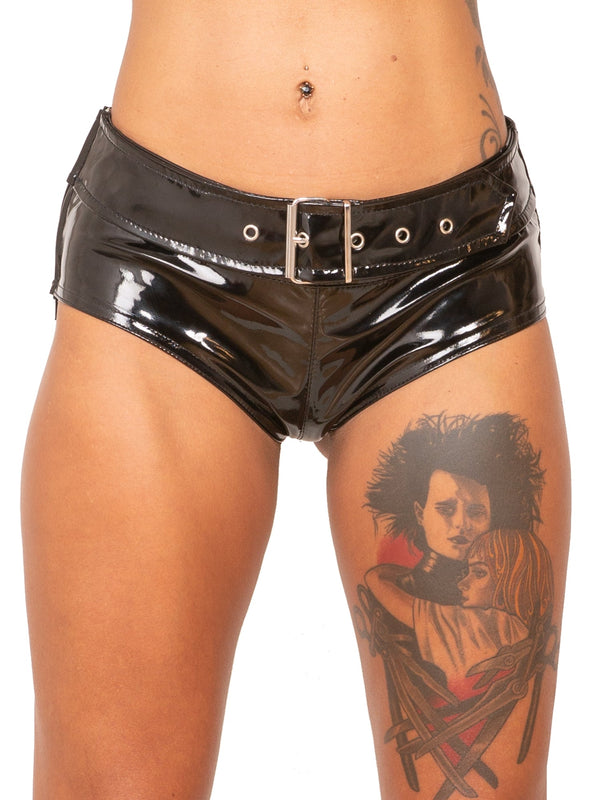 PVC Buckled High Waist Briefs - Honour Clothing