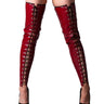 PVC Burgundy Footless Stockings - Honour Clothing