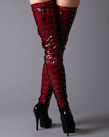 PVC Burgundy Gloss Bedboots - Honour Clothing
