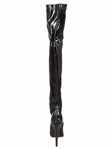 PVC Davina Thigh High Heels - Honour Clothing