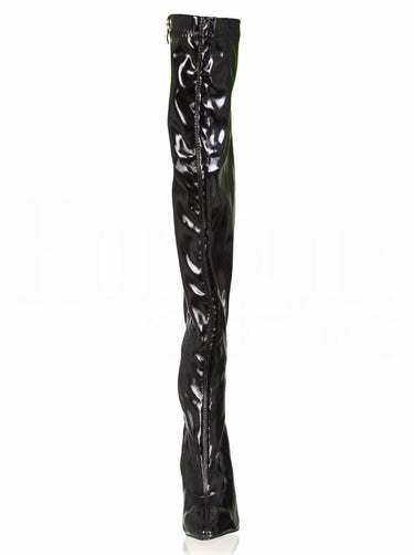 PVC Davina Thigh High Heels - Honour Clothing