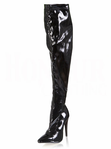 PVC Davina Thigh High Heels - Honour Clothing