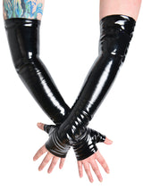 PVC Fingerless Long Gloves - Honour Clothing