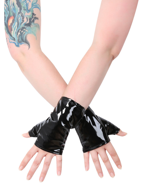 PVC Fingerless Short Gloves - Honour Clothing