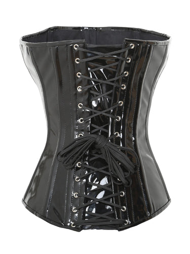 PVC Longline Overbust Buckled Corset - Honour Clothing
