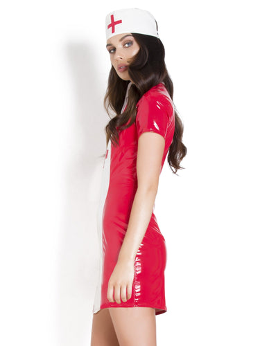 PVC Nurse Style Dress With Cap - Honour Clothing