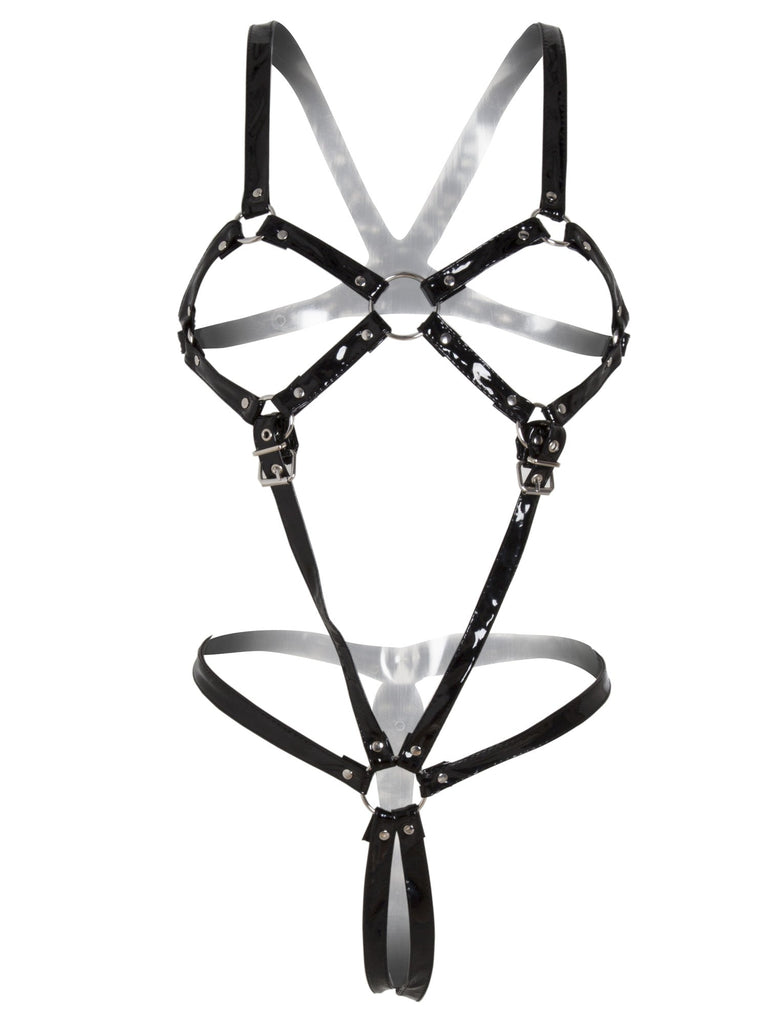 PVC Full Body Open Harness in Black