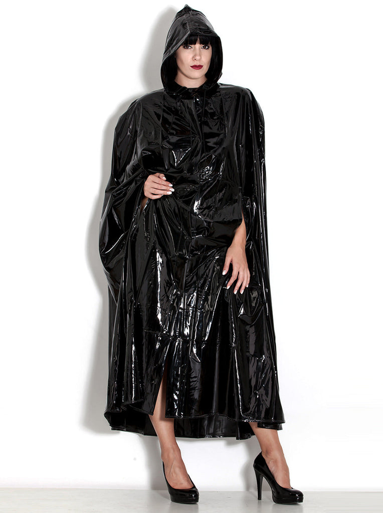 Plastic Retro Raincoat With Hood - Honour Clothing