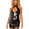 Plunge Mini Latex Dress - Honour Clothing