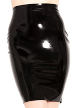 Plus Size Latex Classic Black Pencil Skirt - Honour Clothing
