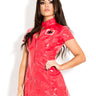 Plus Size PVC Red Delphine Dress - Honour Clothing