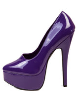 Purple Patent Platform Pumps - Honour Clothing
