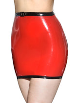 Red & Black Latex Penelope Skirt - Honour Clothing