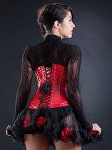 Red PVC Underbust Corset - Honour Clothing