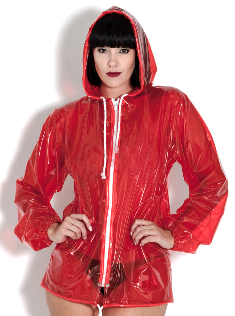 Red Plastic Overcoat - Honour Clothing