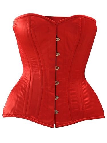 Red Satin Victorian Style Corset - Honour Clothing
