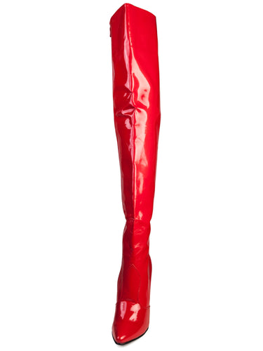 Red Thigh High Diva Boots - Honour Clothing