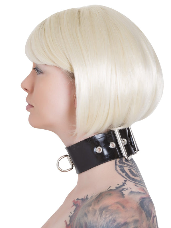Wide Latex Choker With D Ring