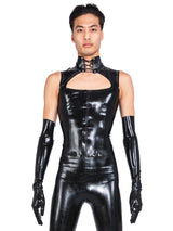 Black Latex Revelant Top - Honour Clothing