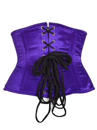 Satin Purple Randa Waist Cincher - Honour Clothing