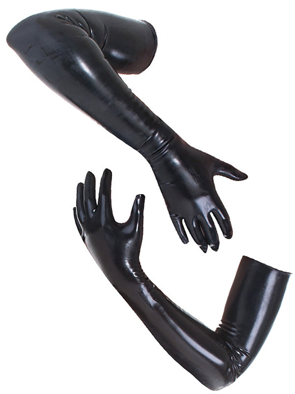 Shoulder Length Latex Gloves- Moulded & Black - Honour Clothing