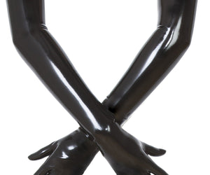 Shoulder Length Latex Gloves- Moulded & Black - Honour Clothing