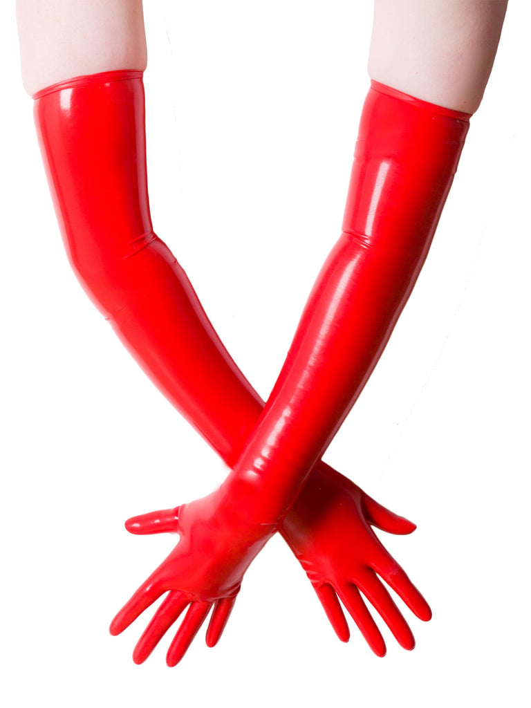 Shoulder Length Latex Gloves- Moulded & Red - Honour Clothing