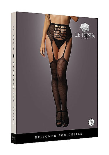Shredded Style High Waist Garterbelt Stockings - Honour Clothing