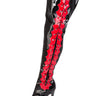 Side Laced Thigh High Boots in Black and Red - Honour Clothing
