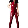 Sleeveless Bordeaux PVC Catsuit - Honour Clothing