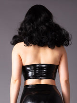 Sweetheart Neckline Bandeau Latex Bra - Honour Clothing
