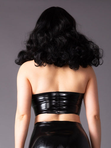 Sweetheart Neckline Bandeau Latex Bra - Honour Clothing