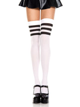 Thigh High B/W Opaque Stockings - Honour Clothing