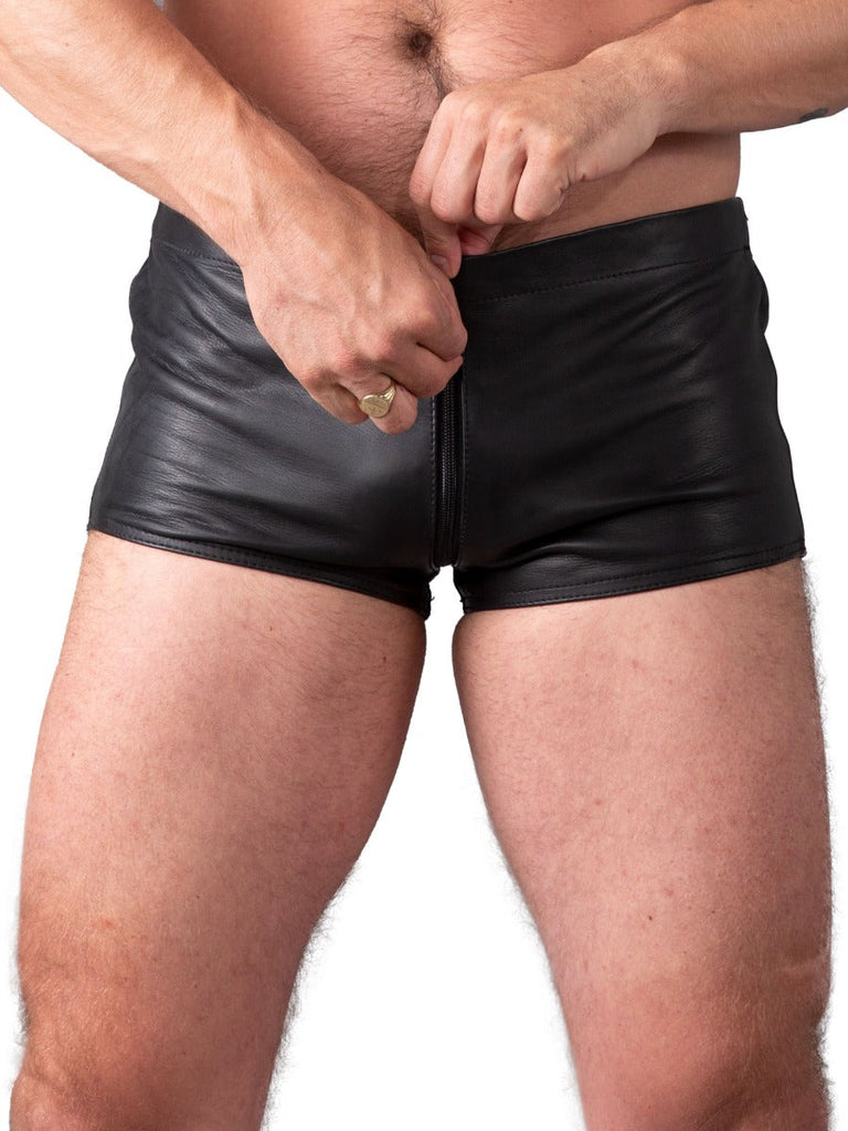 Two Way Zip Leather Boxers - Honour Clothing