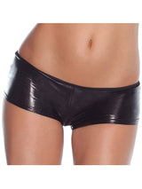 Wetlook Black Mini Shorts - Honour Clothing
