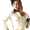 White & Black Latex Blouse - Honour Clothing
