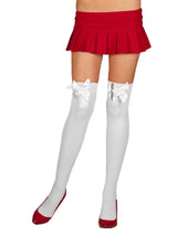 White Thigh High Stockings With Bow - Honour Clothing