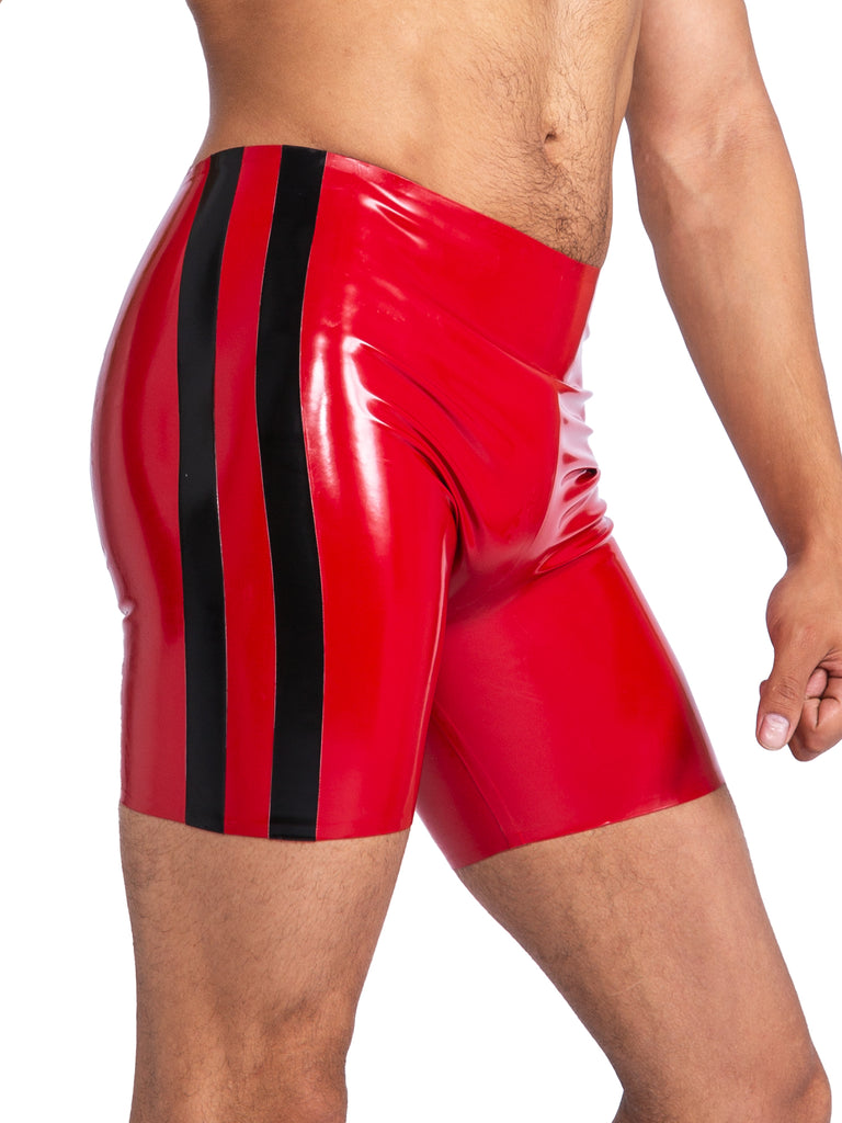 Rosso Red Latex Long Shorts - Honour Clothing