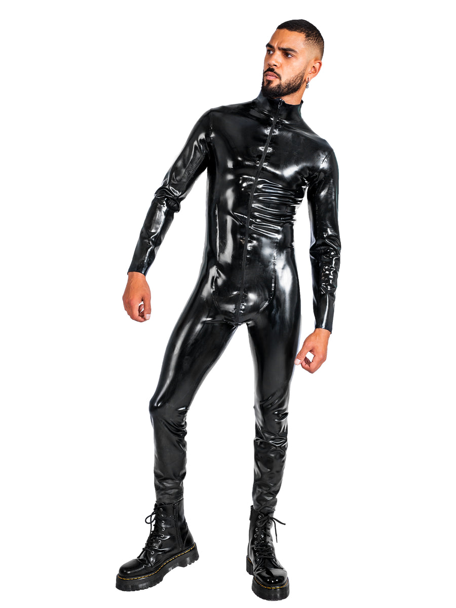 Vanguard Panelled Catsuit, In Heavy Duty (0.55mm) Black Latex/Rubber ...