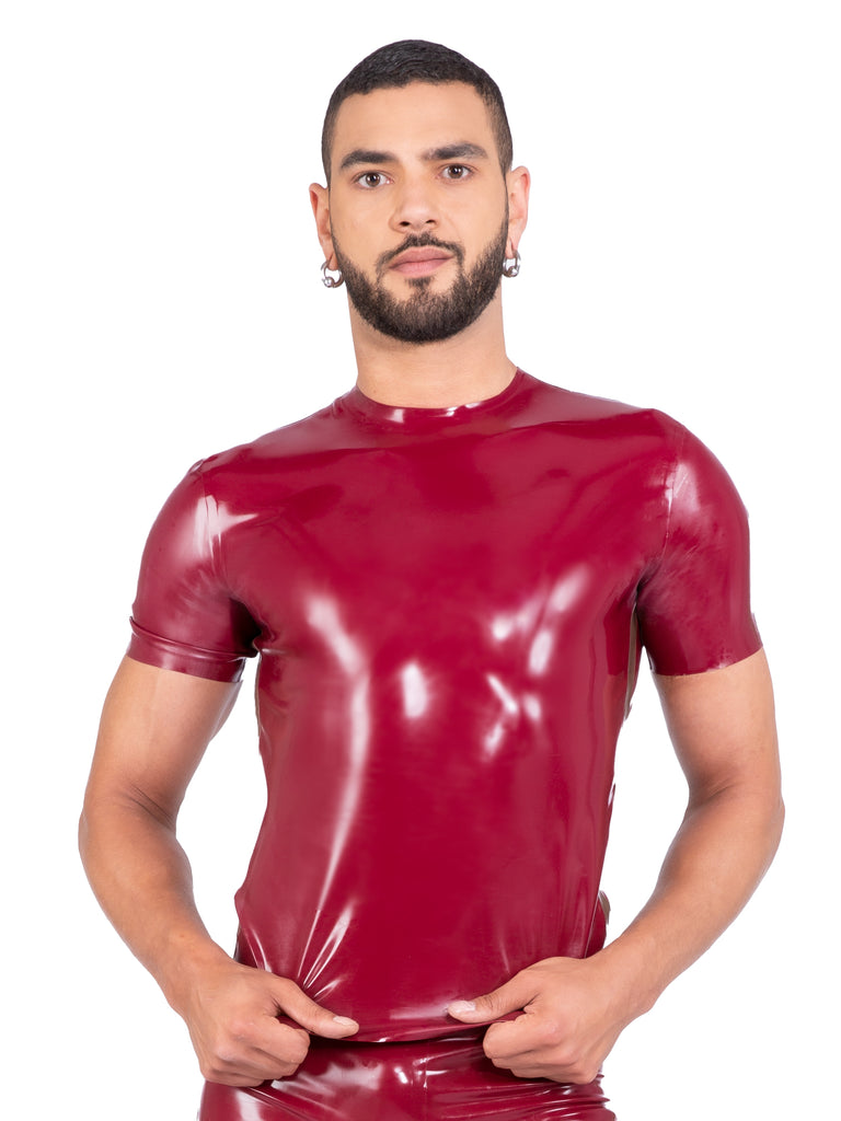 Plum and Gold Latex Crew Neck T-shirt - Honour Clothing