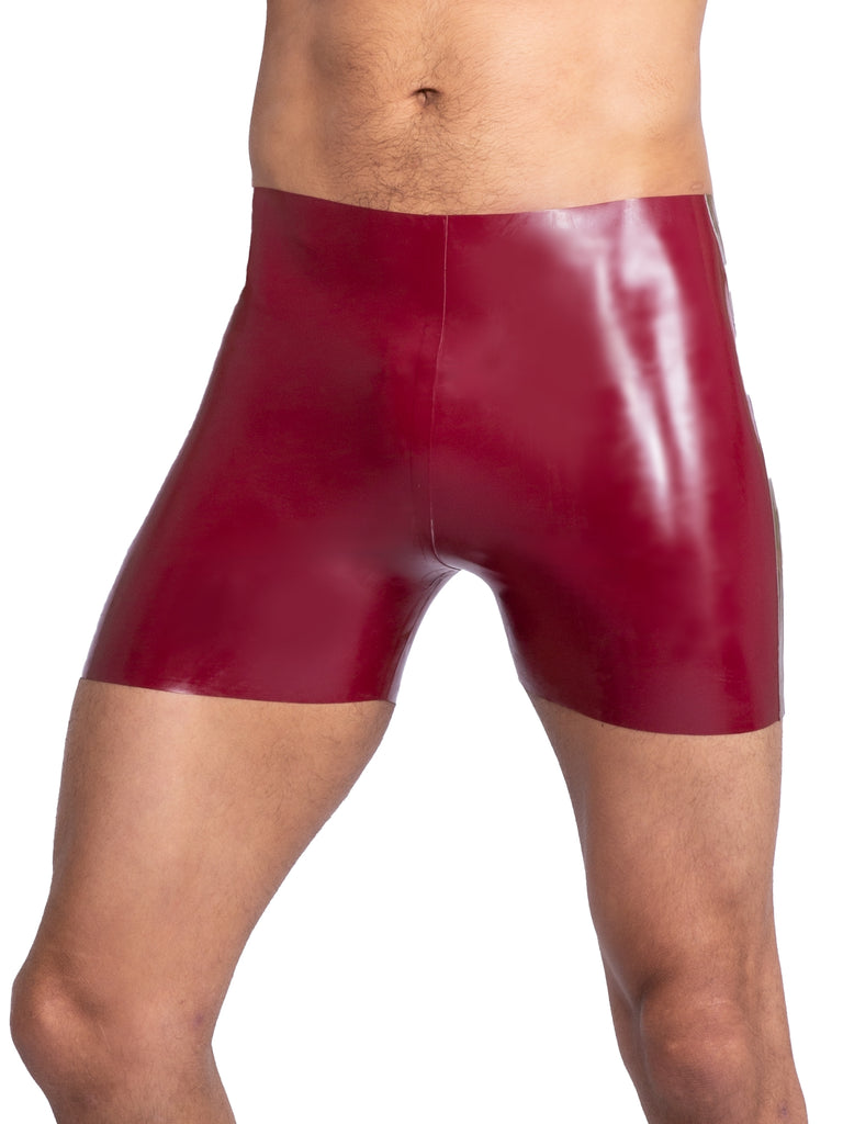 Plum and Gold Latex Tight Shorts - Honour Clothing