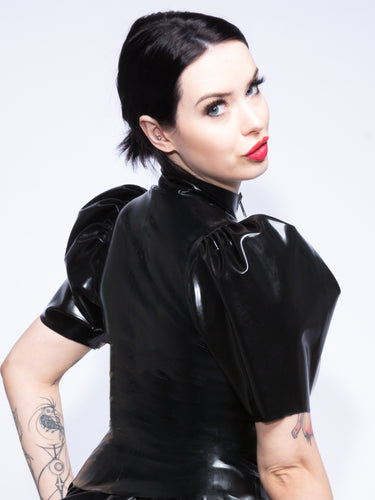 Puffy Shoulder Latex Top - Honour Clothing